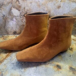 Chic Tan Faux Suede Ankle Boots